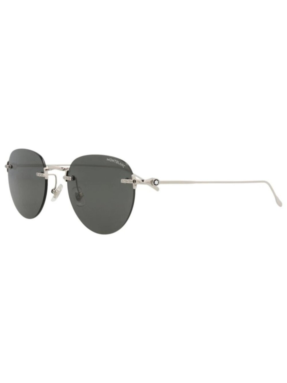 New Montblanc Women's Sunglasses Round Oval Metal Frame Mens Silver Silver Grey